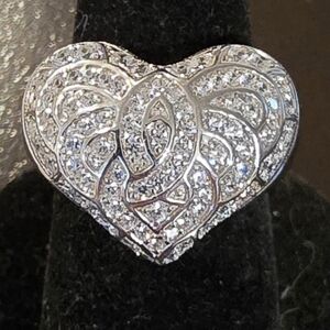 .925 Sterling Silver Rhinestone Ring